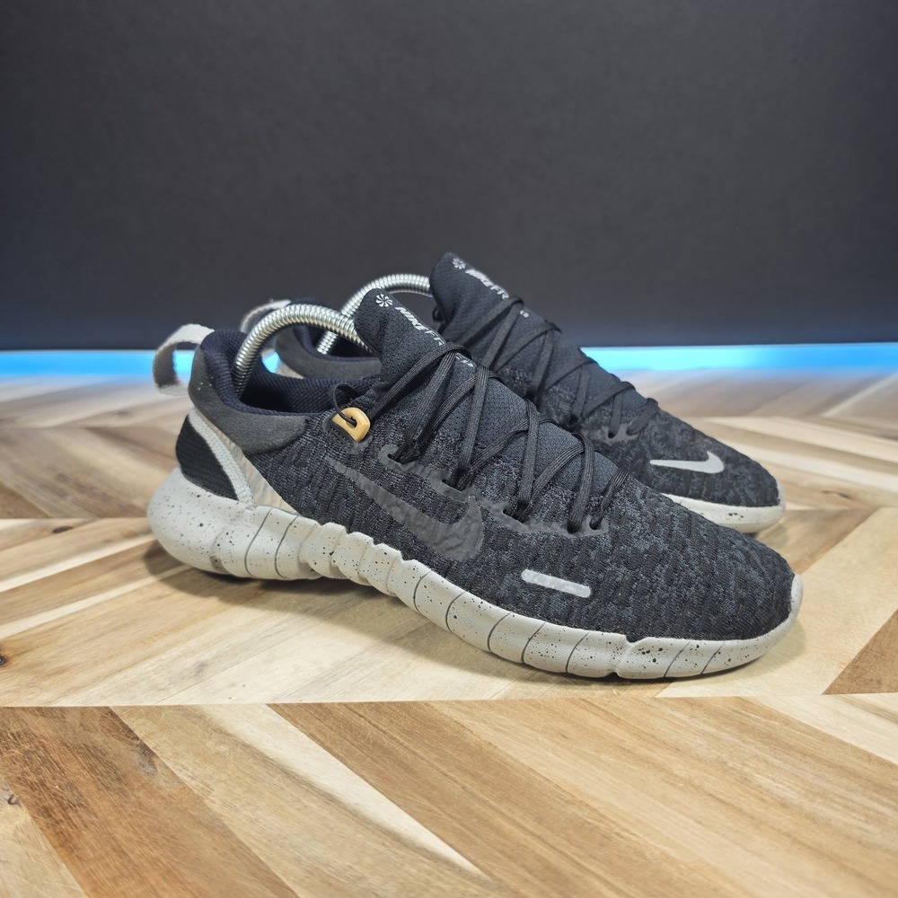 Nike Free Run 5.0 Men's 8 Black Gray Running Shoes CZ1884-006 Next Nature Knit